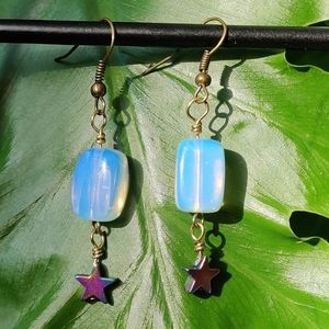 Opalite & Hematite Star Earrings
